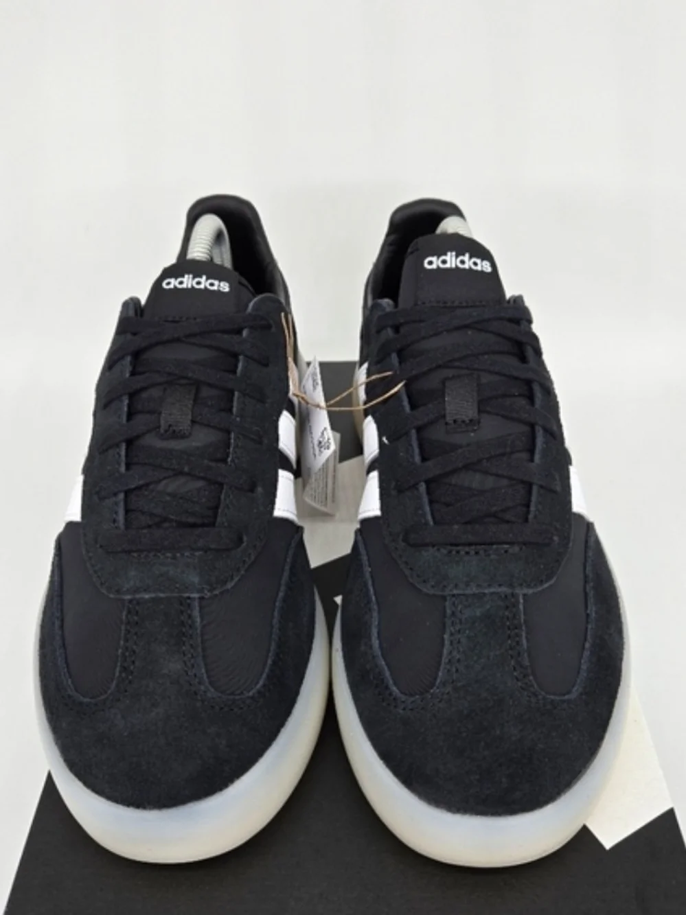 adidas Men’s Black Sneakers with White Three-Stripes